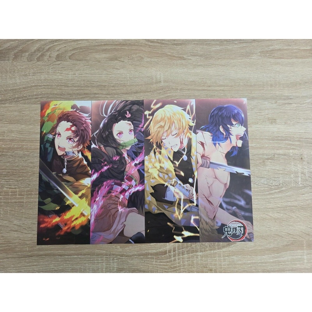 Demon Slayer Kimetsu no Yaiba Art Print Tanjiro Nezuko Zenitsu Inosuke Poster